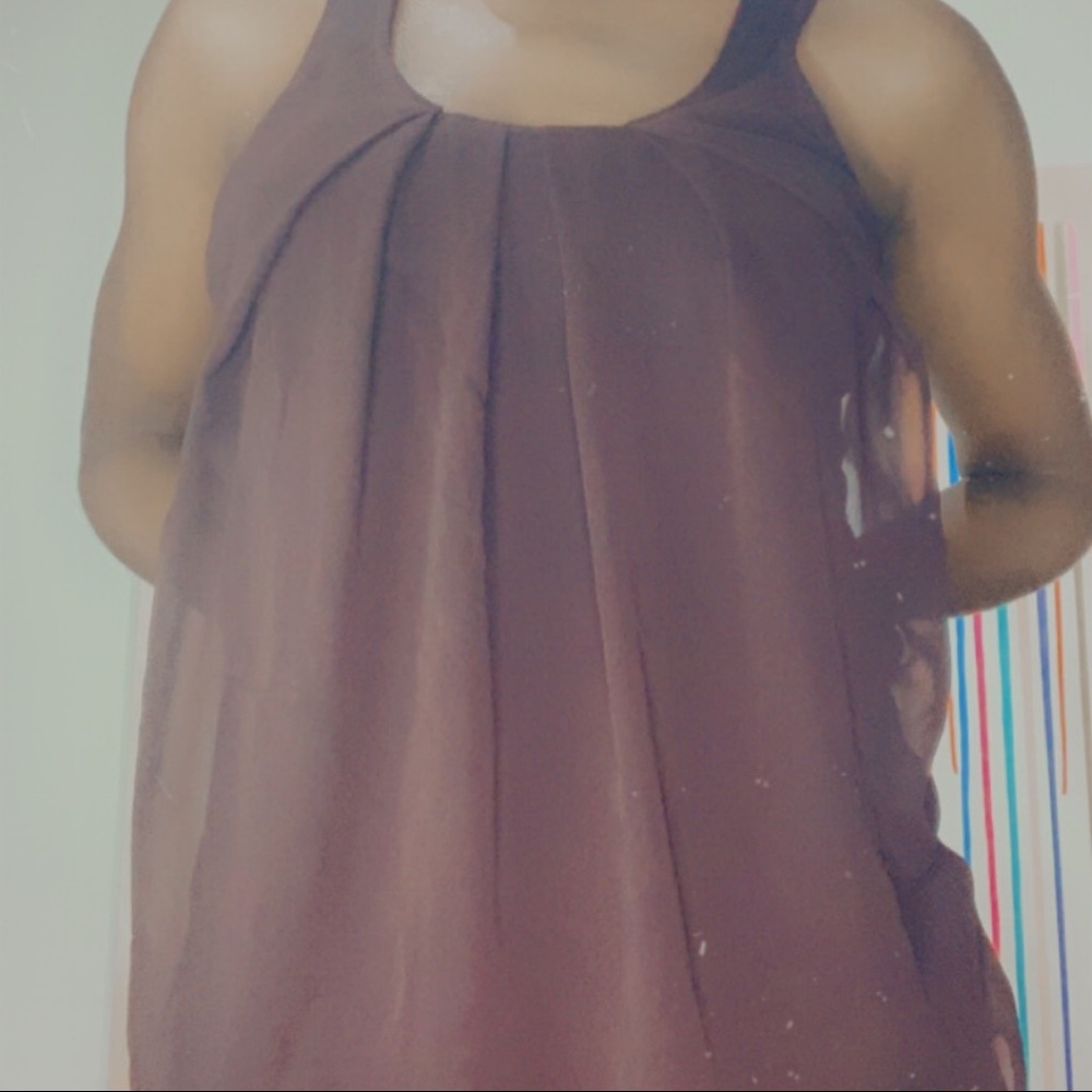 Burgundy sleeveless blouse
